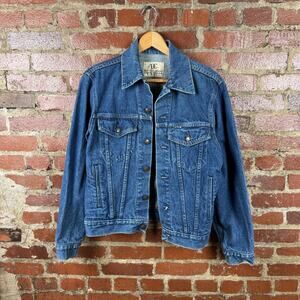 Vintage Dee Cee Brand Denim Jacket Mens Small Blue Western Trucker Workwear